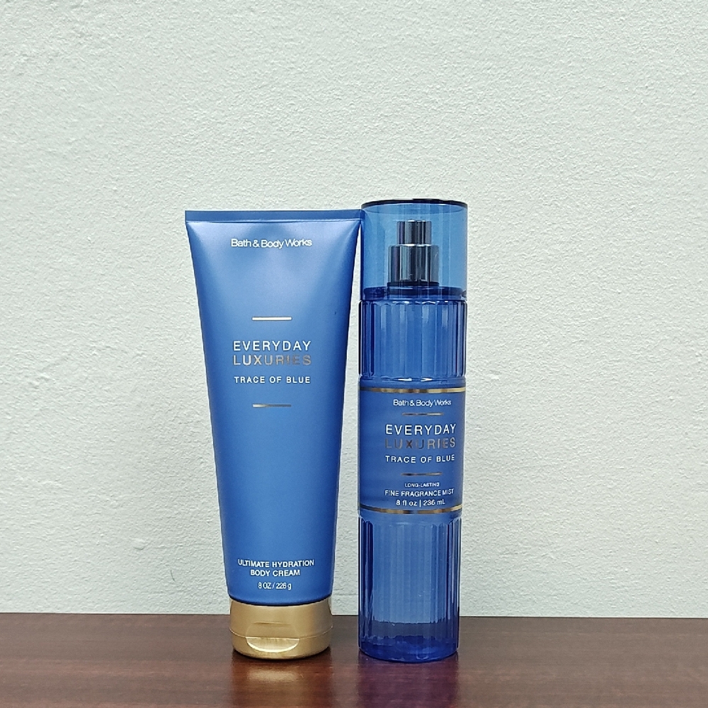 Bath & Body Works TRACE OF BLUE Everyday Luxuries Body Care Bundle Set